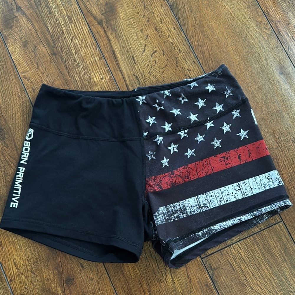 Born Primitive Black and Patriotic Print Shorts